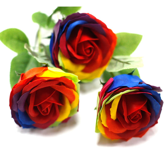  3 Luxury Rainbow Soap Flowers