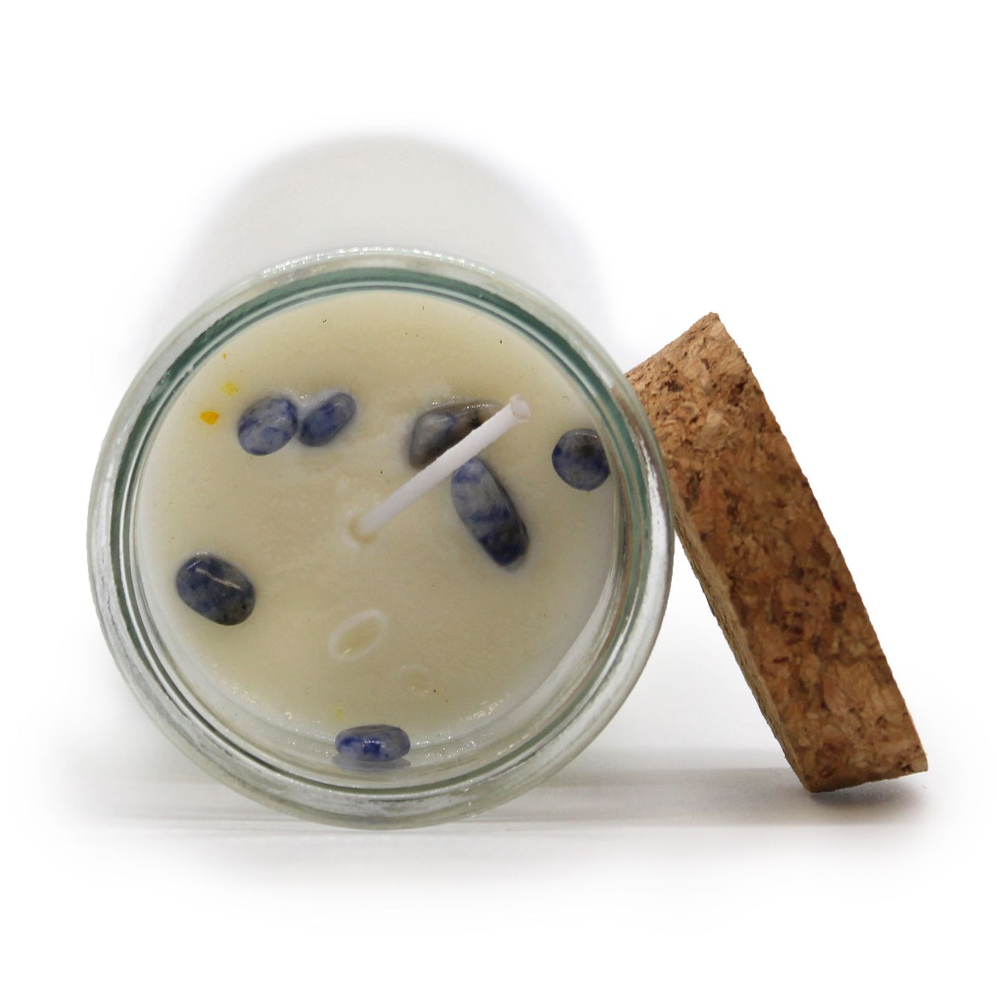 Magic Spell Candle - Protection, dragons blood on a white background Top View