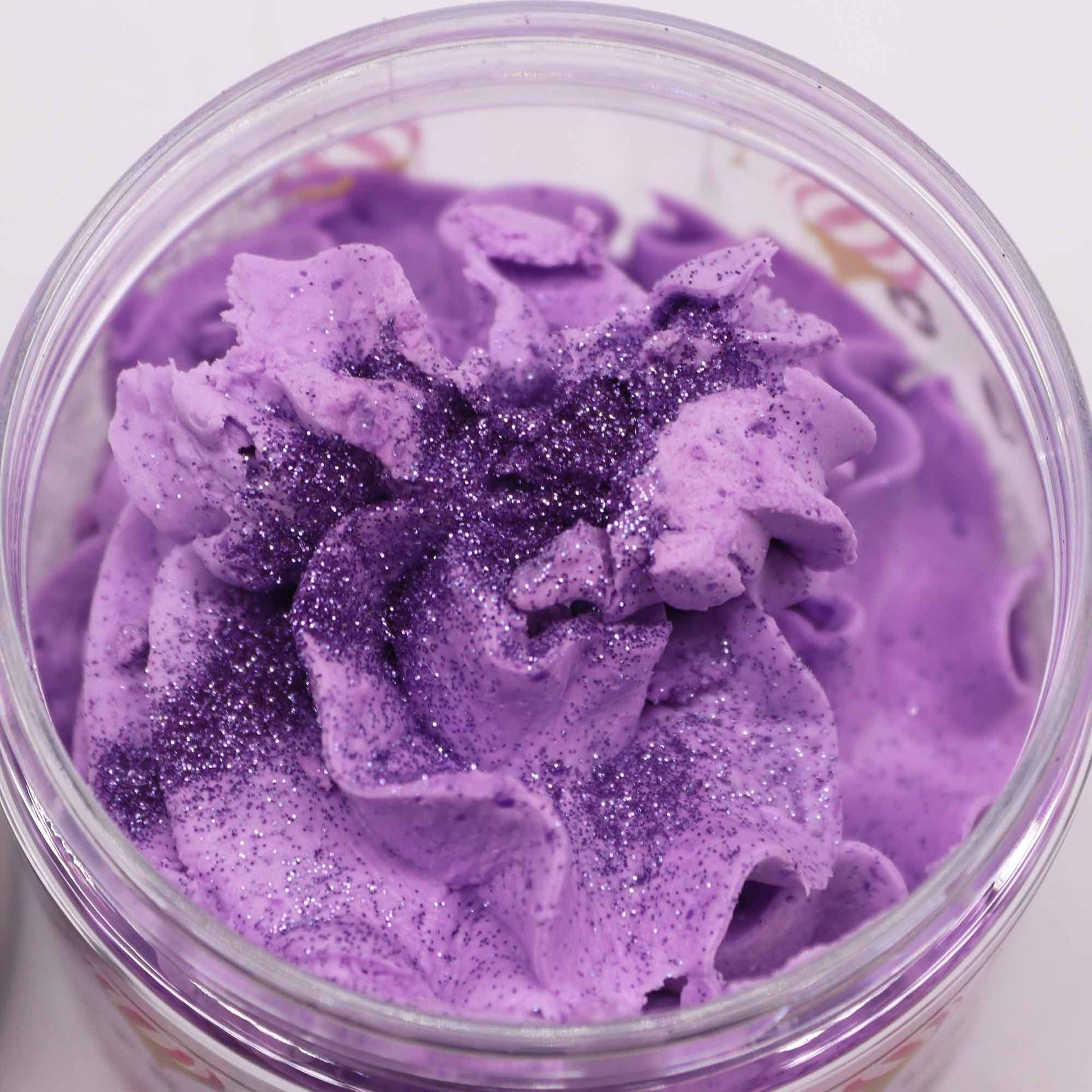 Frosted Sugar Plum Whipped Soap 120g jar open top view