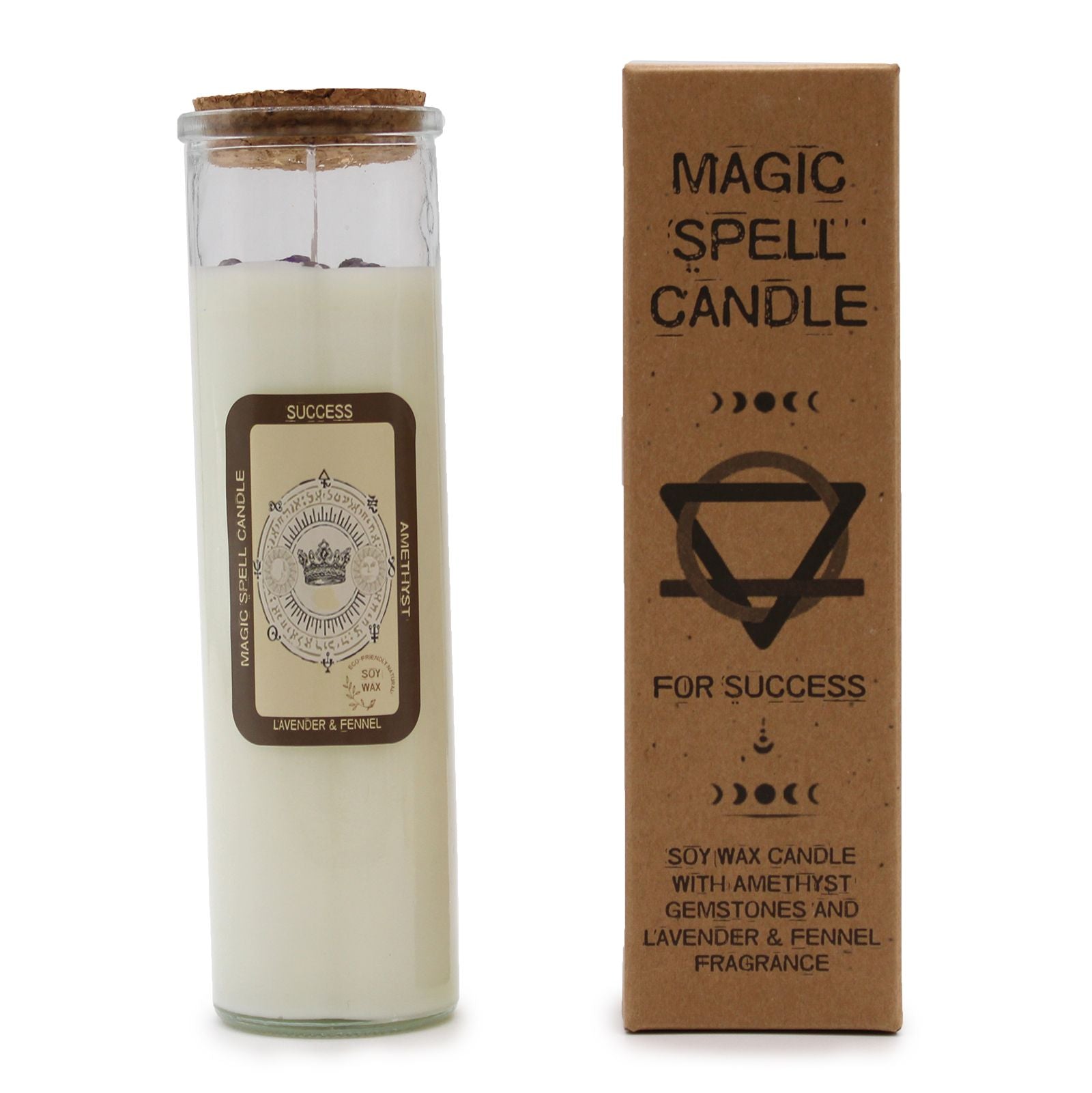 Magic Spell Candle - Success, Lavender and Fennel with pakaging