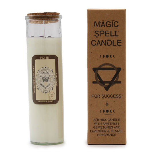 Magic Spell Candle - Success, Lavender and Fennel with pakaging