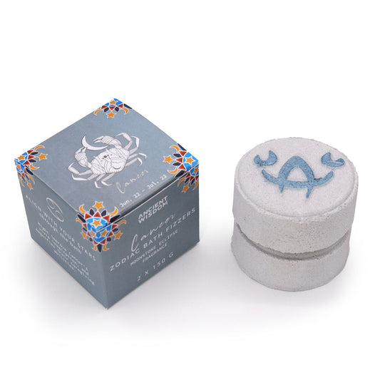 Set of Zodiac Bath Fizzers with Horoscope -  Cancer with packaging 