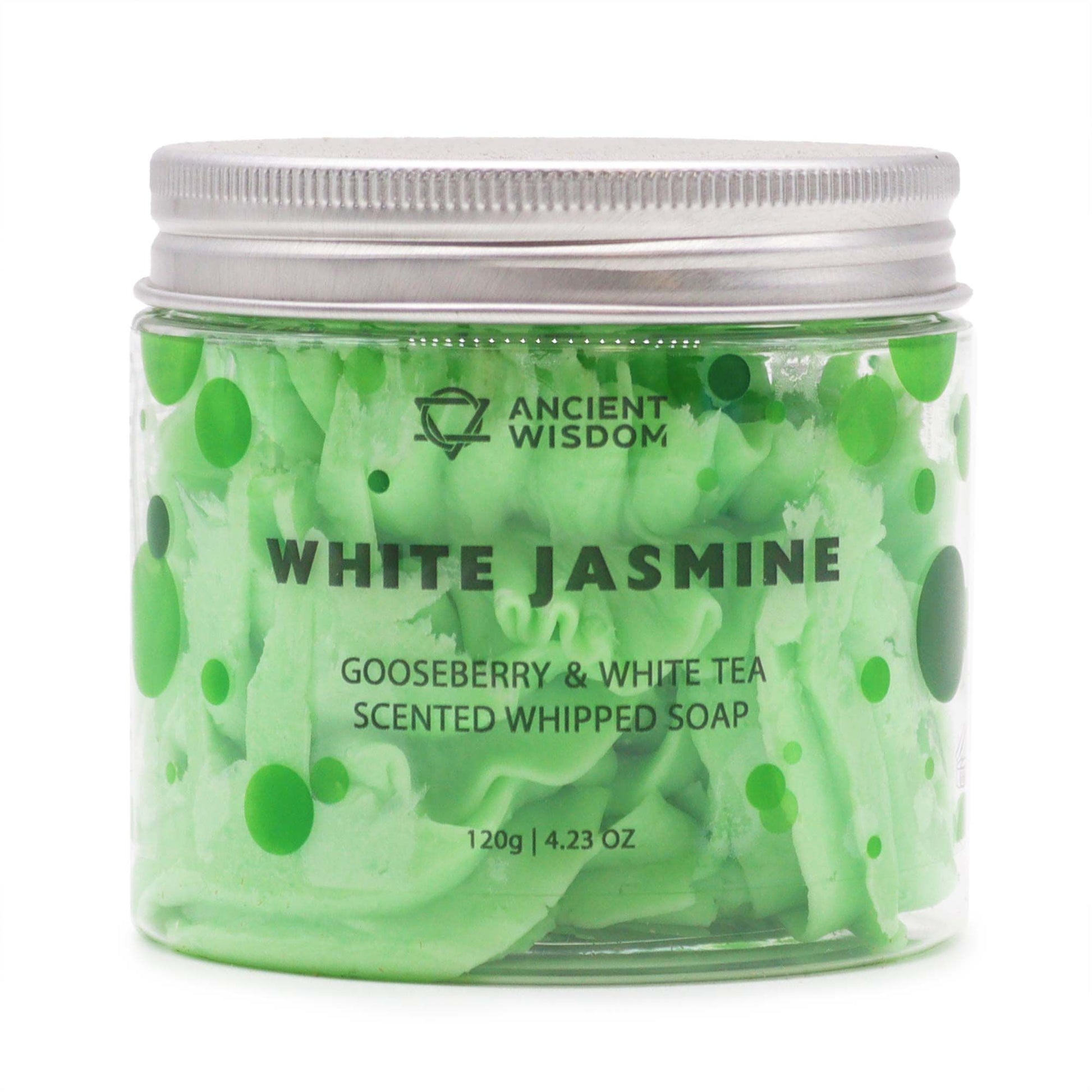 Gooseberry & White Tea Whipped Soap 120g jar.