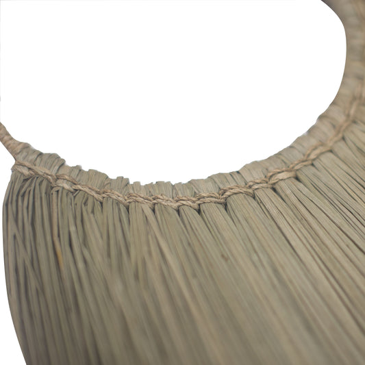 Large Seagrass Fan Wall Decor - Natural Close up view