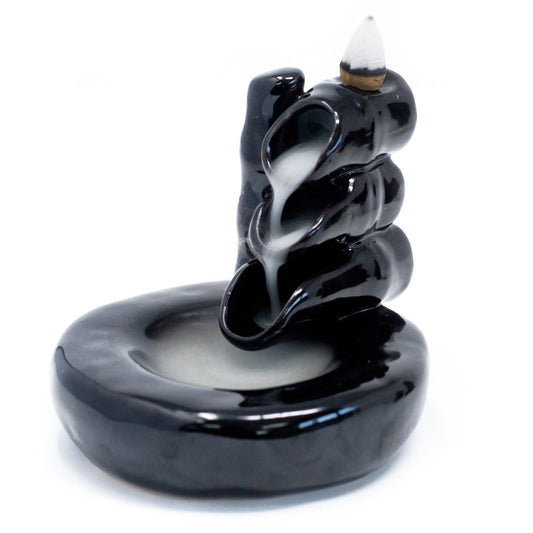 Back Flow Incense Burner - Bamboo & Pool showing effect
