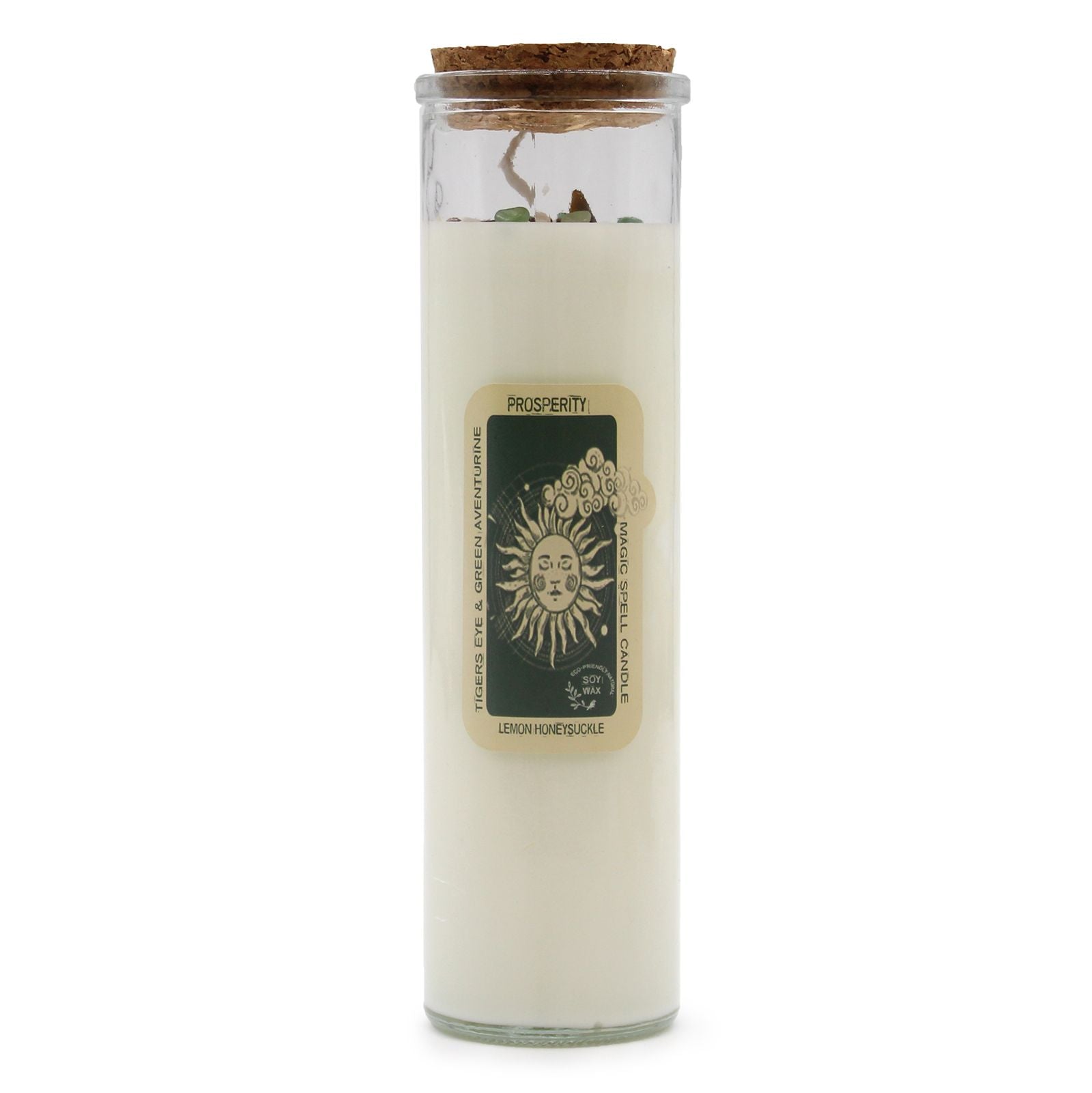 Magic Spell Candle - Prosperity, Lemon Honeysuckle Fragrance 