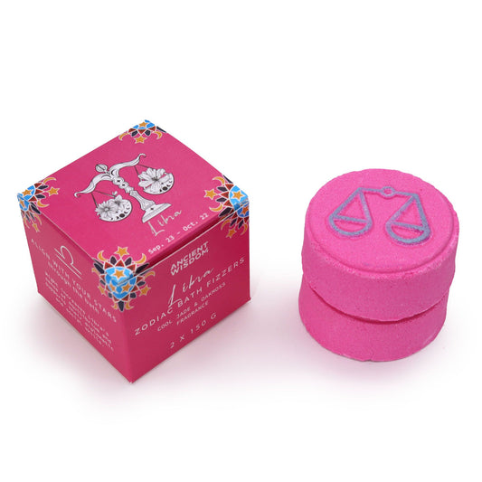 Set of Zodiac Bath Fizzers with Horoscope - Libra with box packaging
