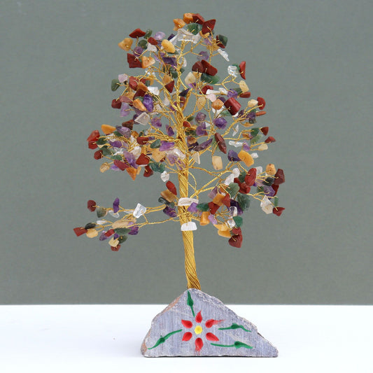 Indian Gemstone Tree - Multi-Gem (320 Stones) on a grey background