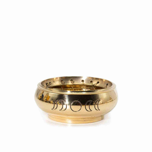 Large Charcoal Incense Jar - Moon Phases on a white background