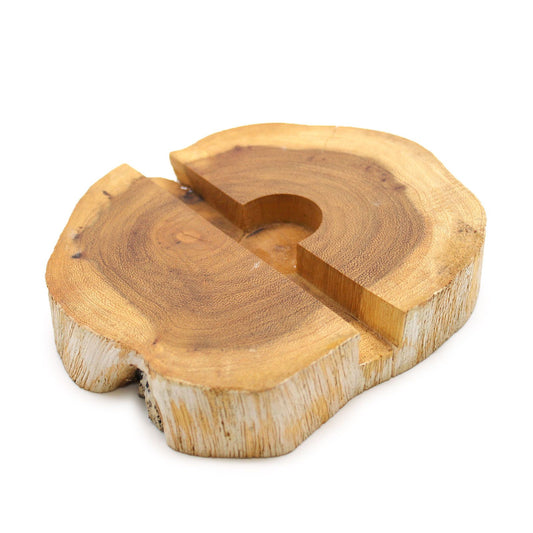 Large Gamal Wood Phone Holder - Whitewash