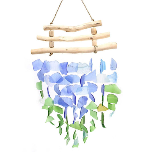 Recycled Glass Wind Chime Blue & Green