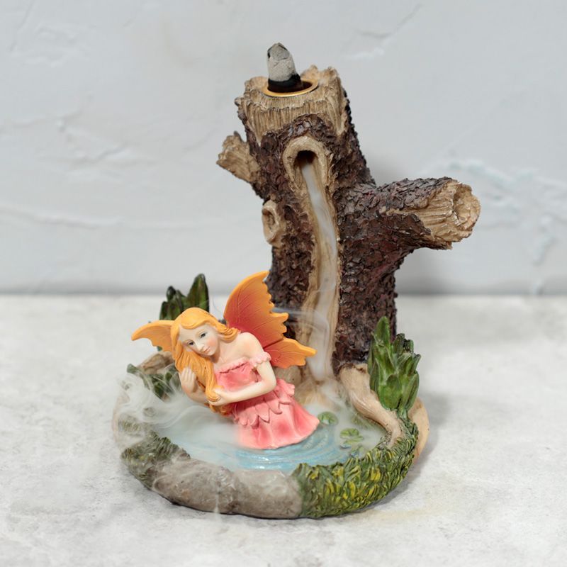 Ancient Tree Fairy Lake Backflow Incense Burner showing effect