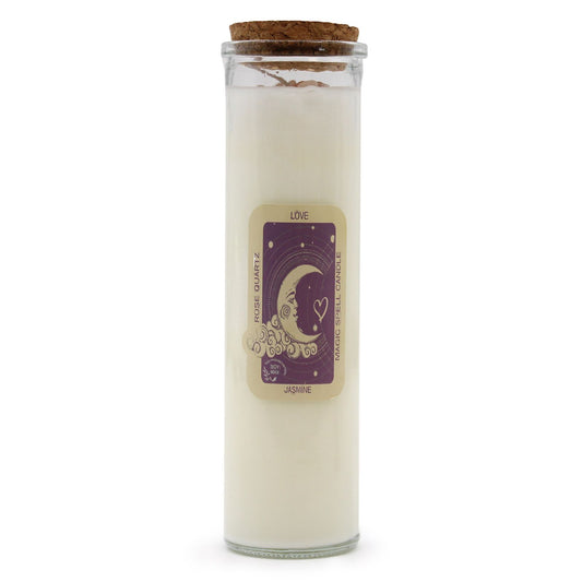 Love Spell Candle Jasmine Scented on a white background