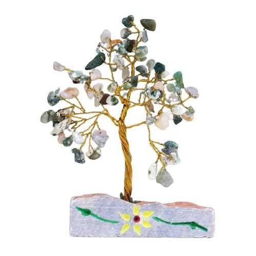 Indian Gemstone Tree - Tree Agate (80 Stones) on a white background