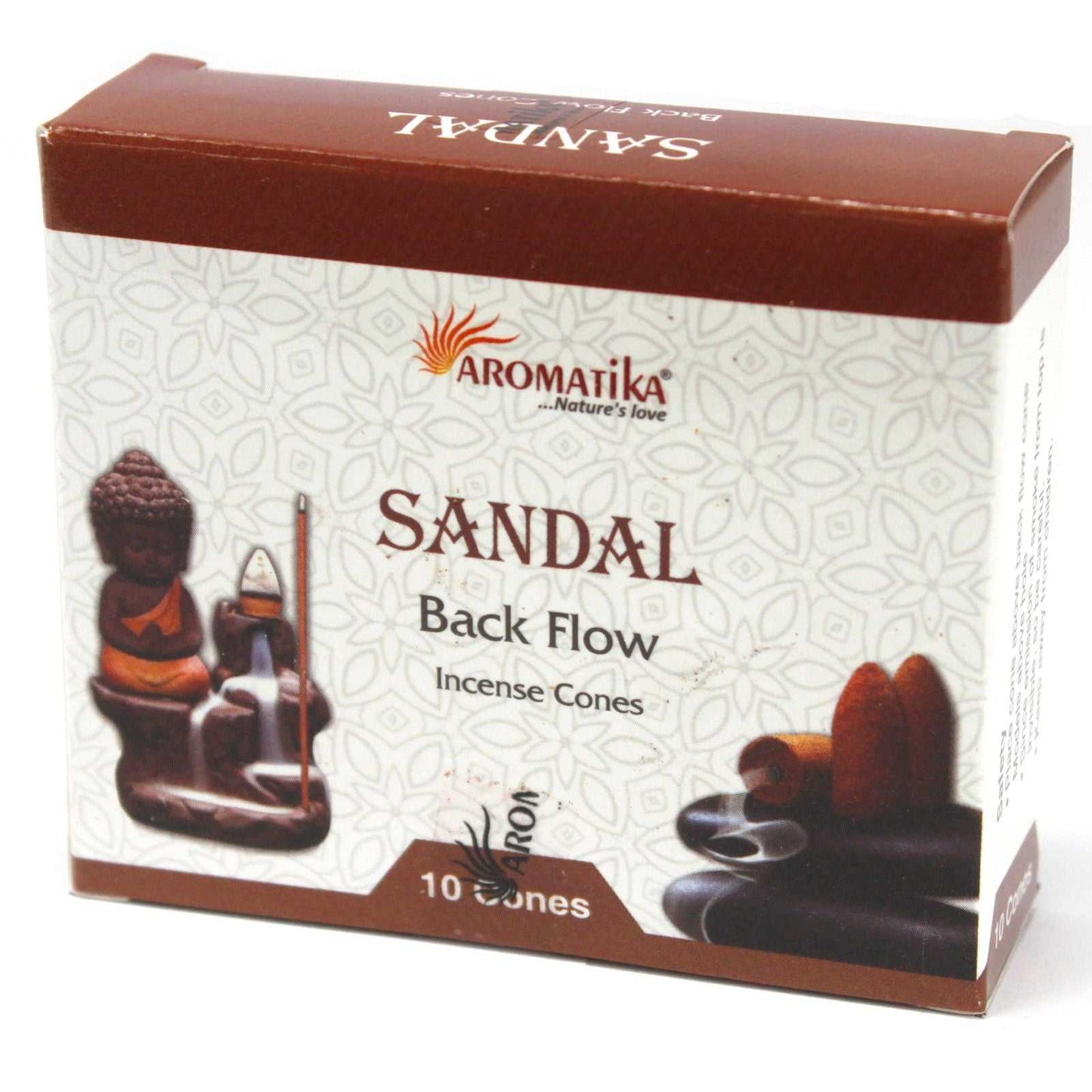 Aromatica Backflow Incense Cones - Sandalwood box of 10