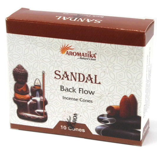 Aromatica Backflow Incense Cones - Sandalwood box of 10