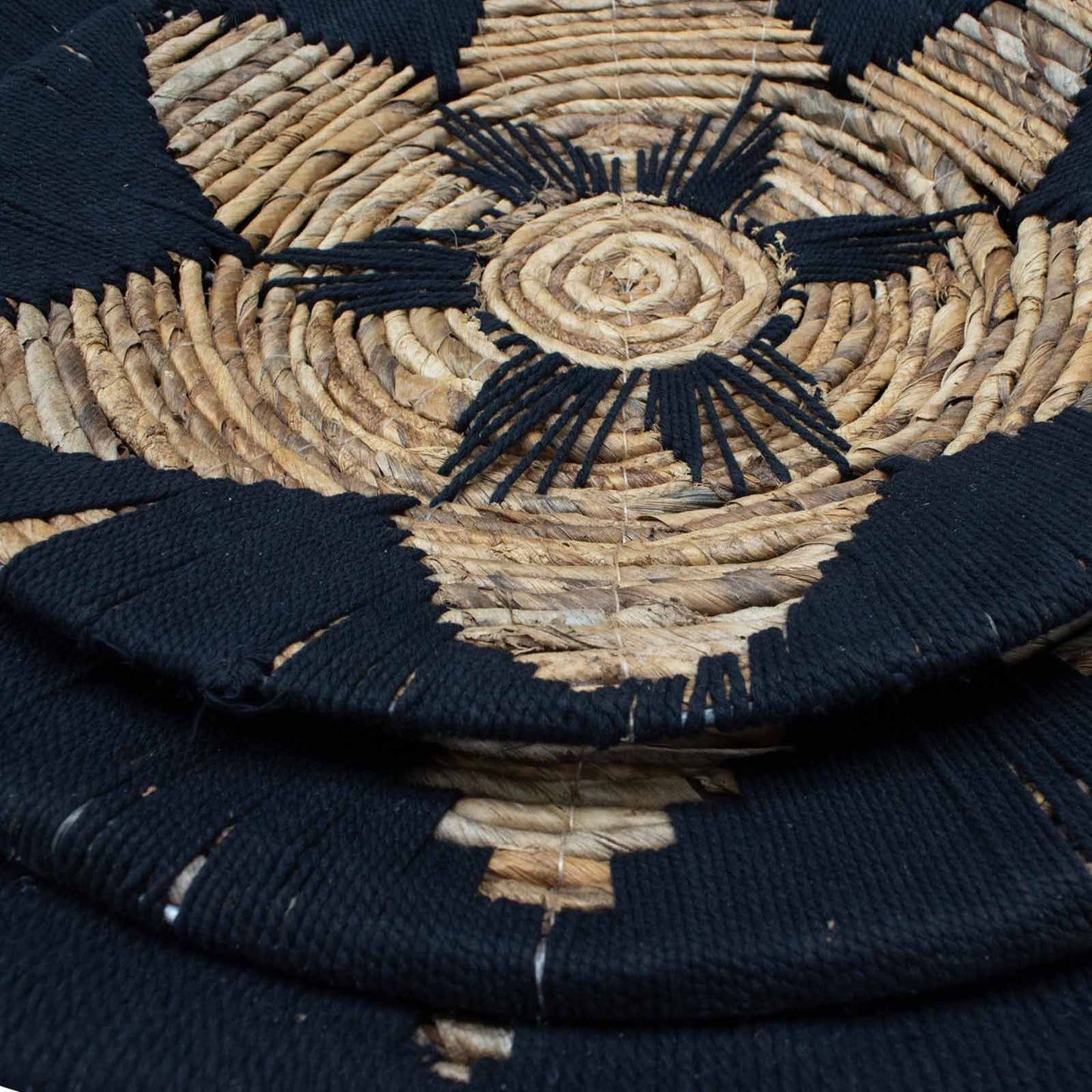 Seagrass Bowls Wall Art - Black close up view