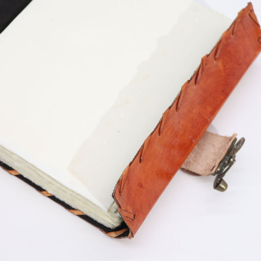 Light Brown Tan Book - Evil Eye Decor - 160 Deckle Edges Pages open view