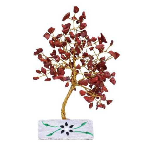 Indian Gemstone Tree - Red Jasper (160 Stones) on a white background