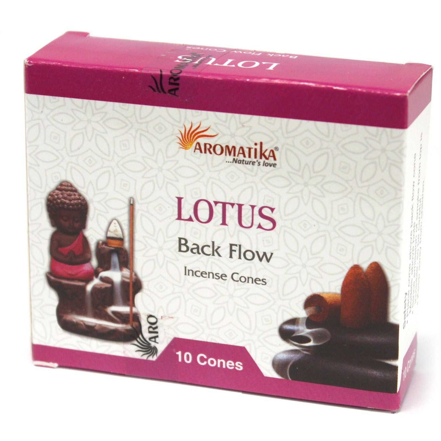 Aromatica Backflow Incense Cones - Lotus Box of 10