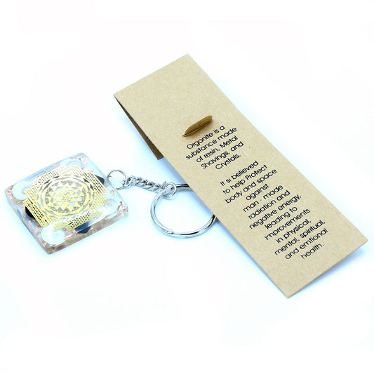Orgonite Power Keyring - Home Protect Tourmaline with information card