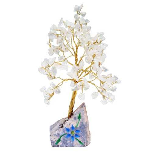 Indian Gemstone Tree - Rock Crystal (160 Stones) on a white background