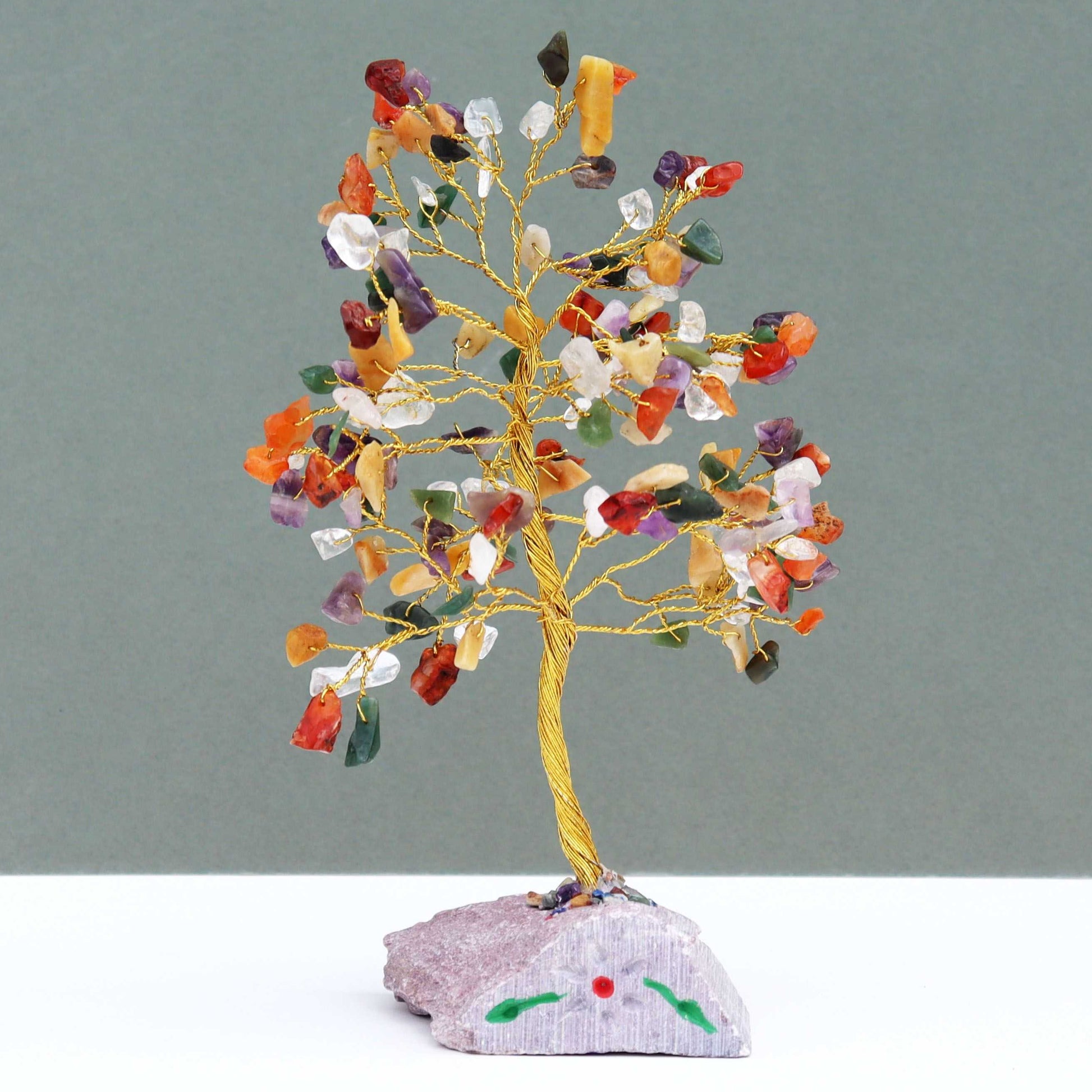Indian Gemstone Tree - Multi-Gem (160 Stones) on a grey background