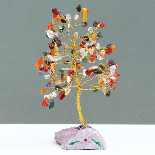 Indian Gemstone Tree - Multi-Gem (160 Stones) on a grey background
