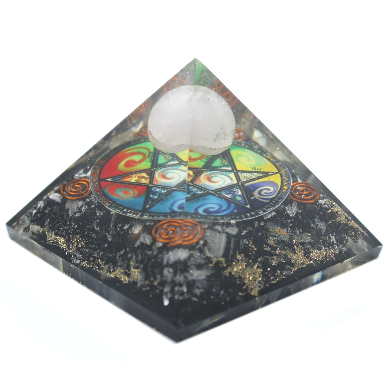 Orgonite Pyramid - Midnight Pentagon side view
