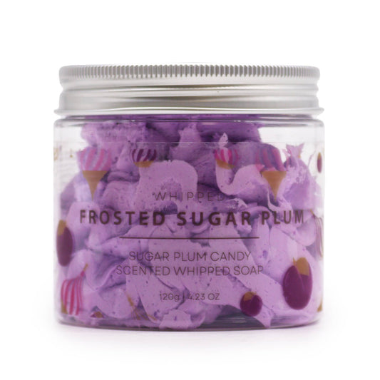 Frosted Sugar Plum Whipped Soap 120g jar.