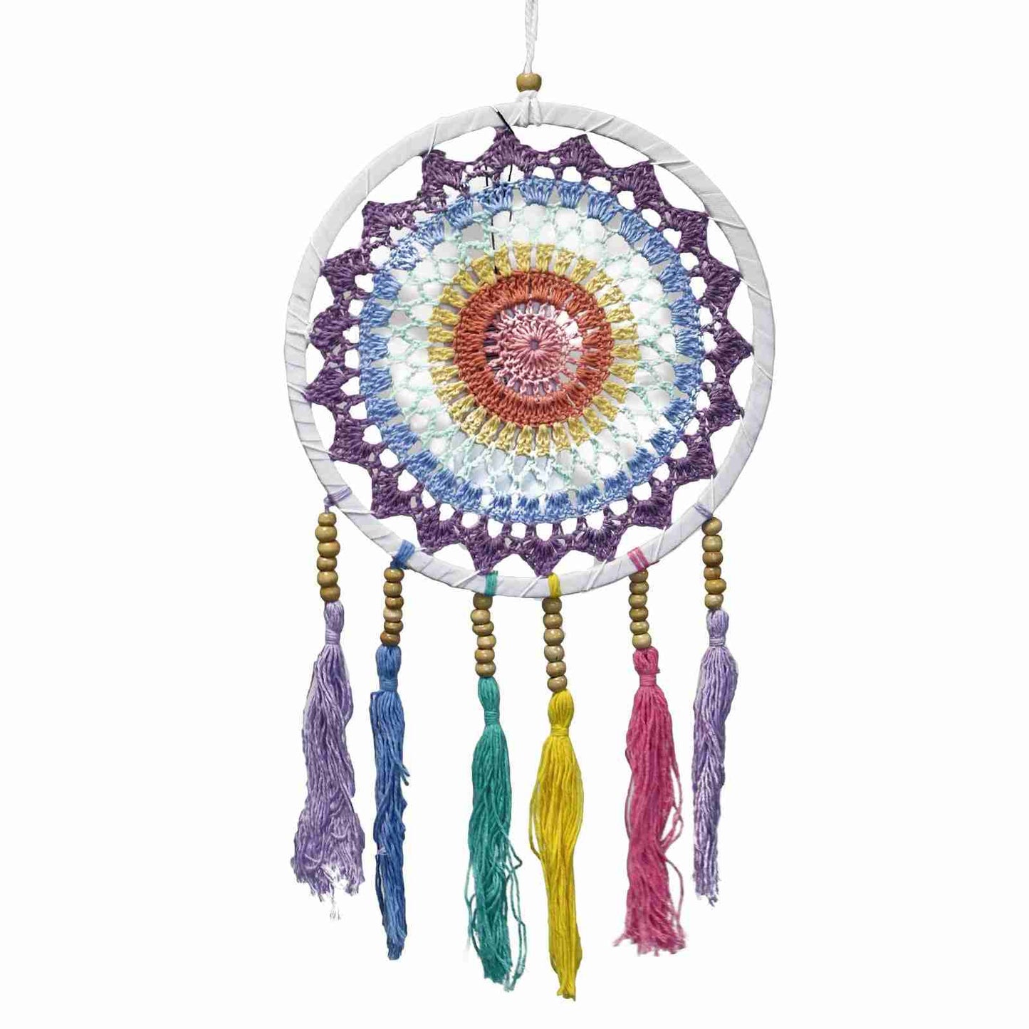 Small Dreamcatcher Pastel Rainbow on a white background
