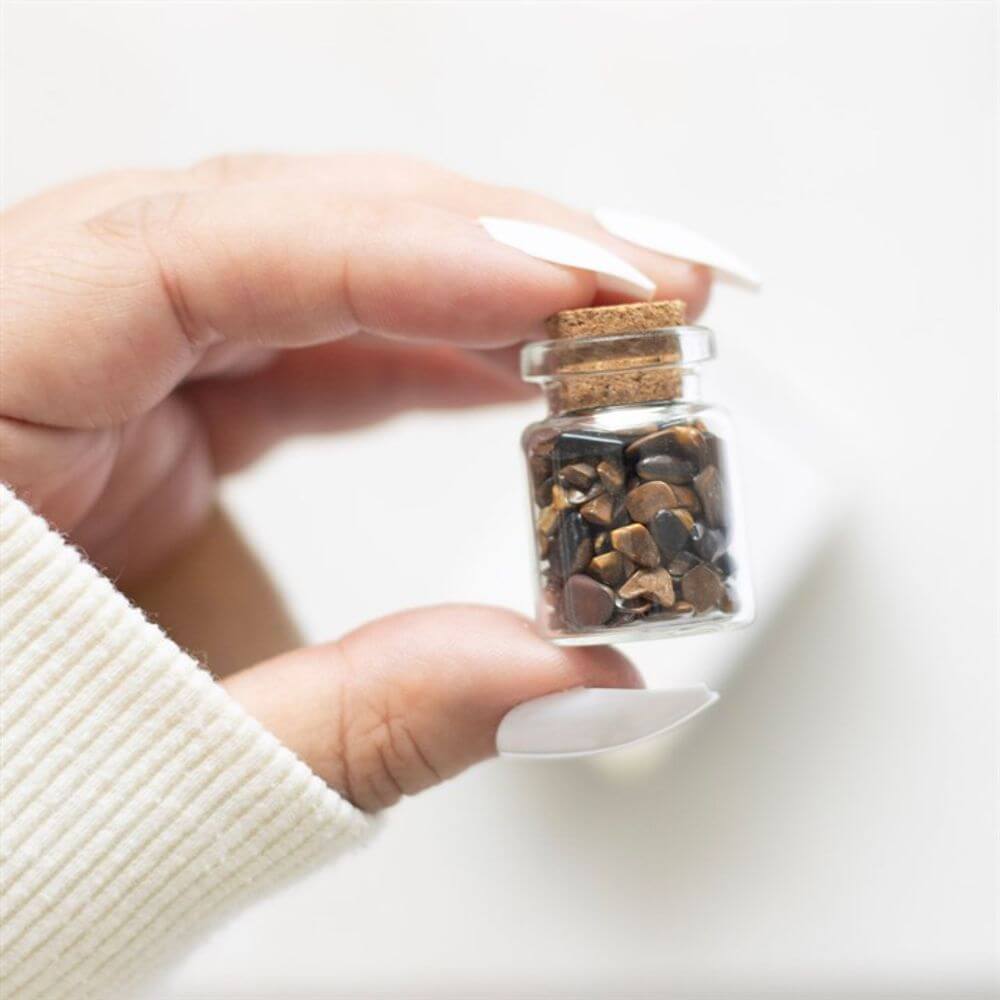 Tiger's Eye Crystal Confidence Jar for Courage & Strength