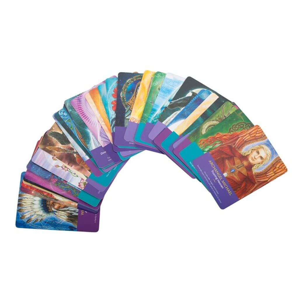 Keepers of the Light Oracle Card deck featuring beautifully illustrated cards for spiritual guidance.