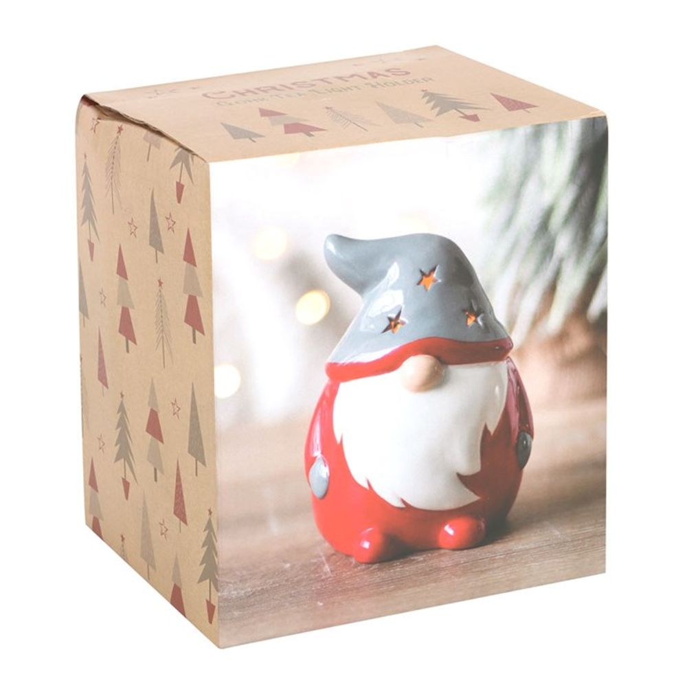 Red and Grey Gonk Tealight Candle Holder