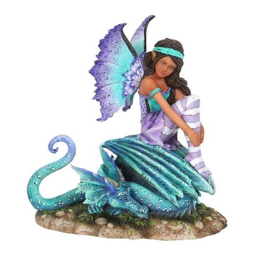 Enchanting Fairy with Dragon Perch - Amy Brown 16cm Art Figurine