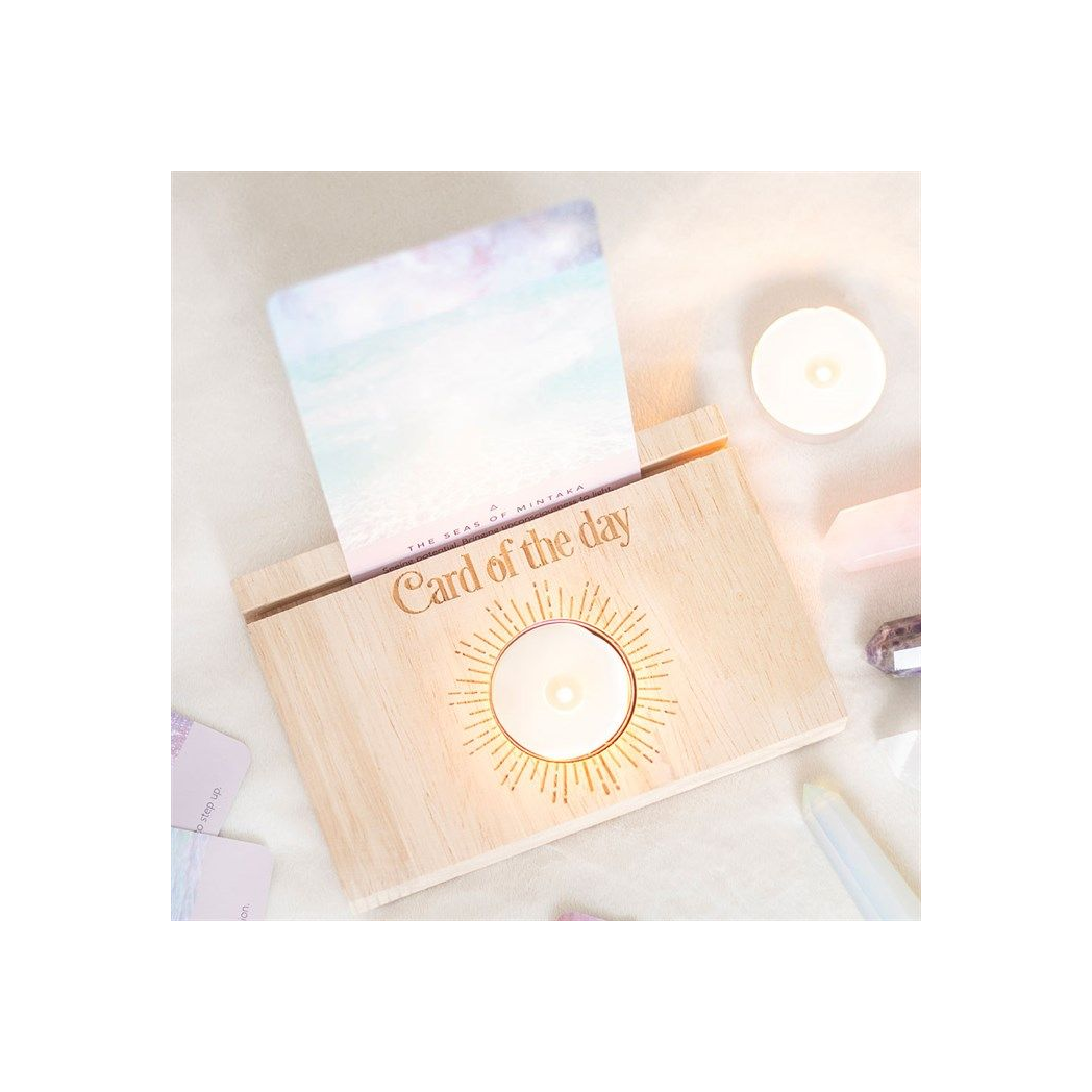 Natural Card of the Day Tarot Card Stand Tealight Candle Holder