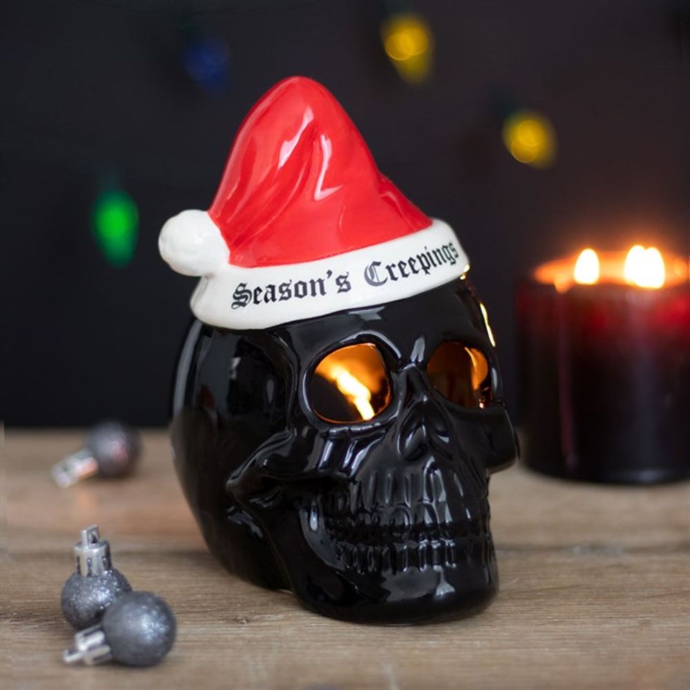 Seasons Creepings Skull Tealight Candle Holder