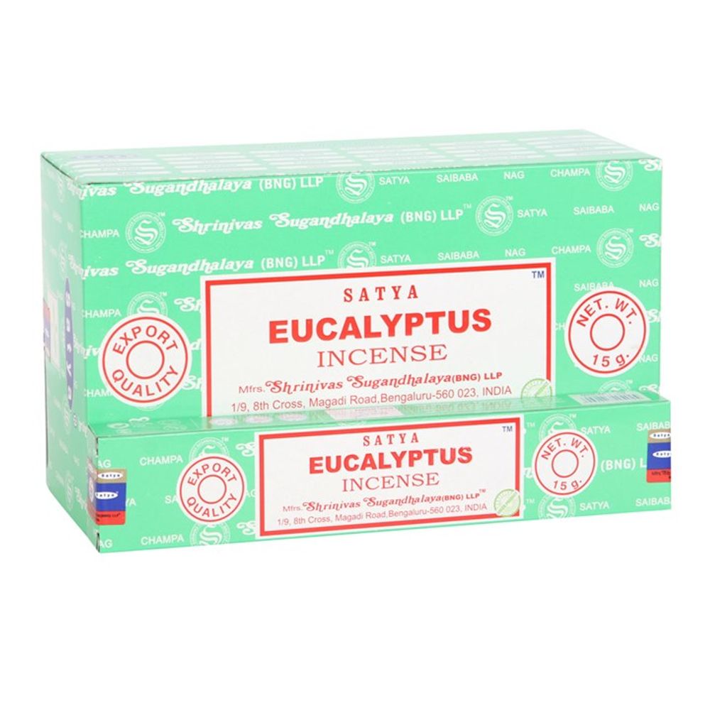 Refreshing Aroma: 12-Pack Eucalyptus Incense Sticks by Satya