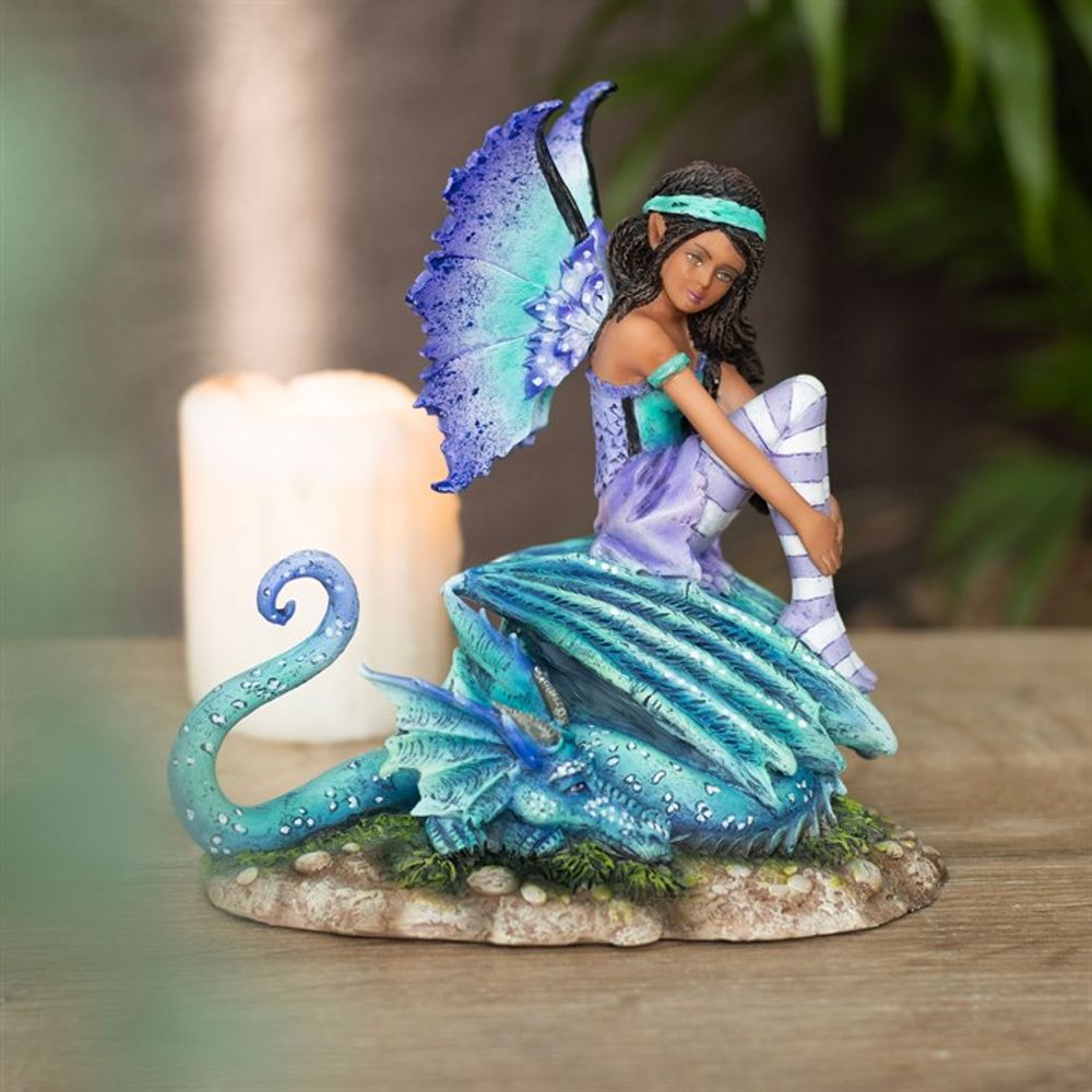 Enchanting Fairy with Dragon Perch - Amy Brown 16cm Art Figurine